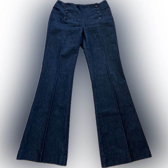 Size 4 Tall | Wide Leg Sailor Side Zip Jeans | Kenneth Cole Reaction | Charcoal - Picture 2 of 15